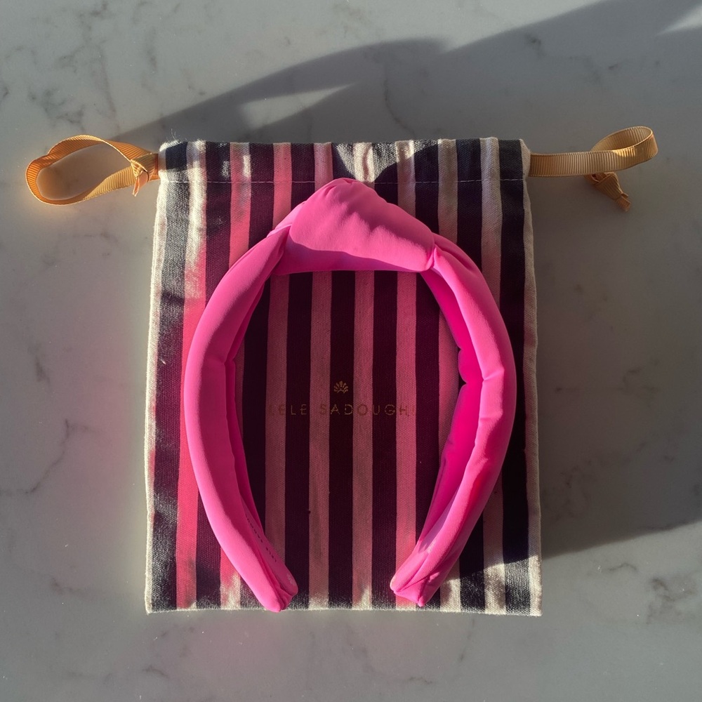 Lele Sadoughi Magenta Neoprene Knotted Headband
